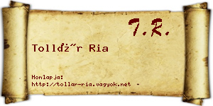 Tollár Ria névjegykártya